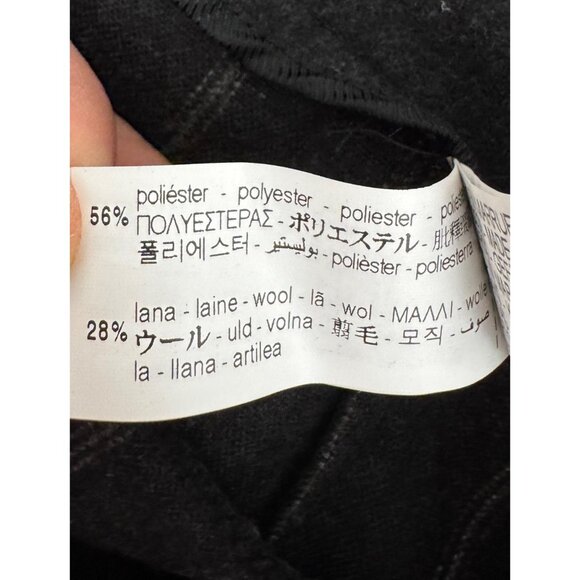 Zara Wool blend pleated striped relaxed baggy preppy trouser pants 90s sz L - Picture 8 of 8